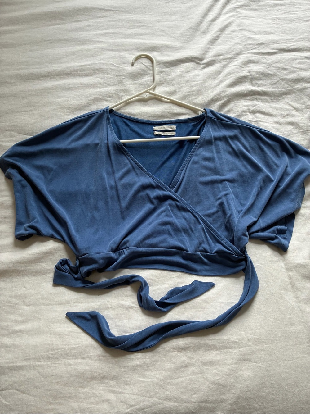 Urban Outfitters Slate Blue Wrap Crop Top